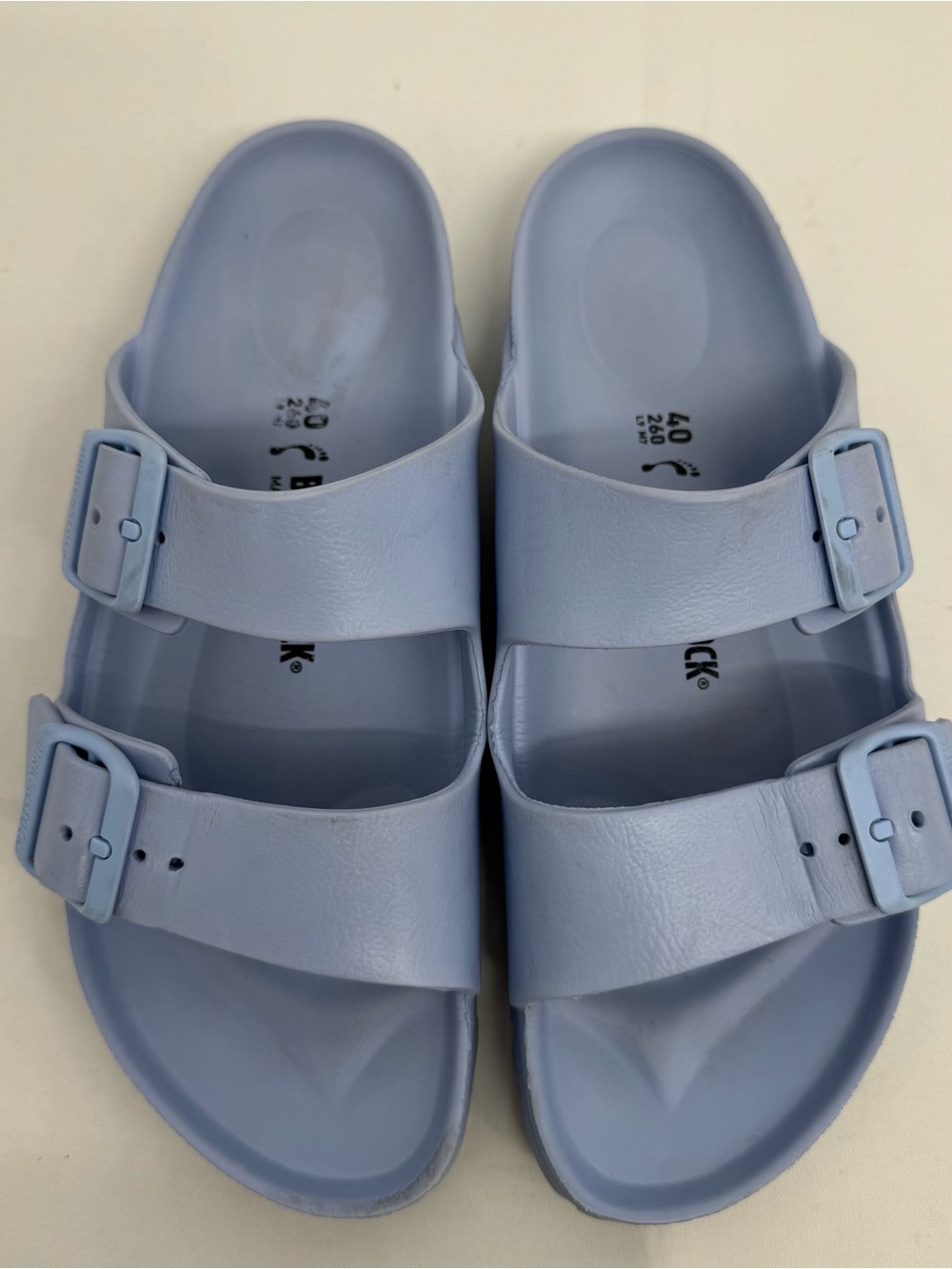 BIRKENSTOCK ARIZONA EVA DUSTY BLUE SLIDES, EU 40, US W9 M7 - Picture 2 of 10